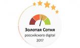 Опубликована Золотая Сотня российского Digital 2017